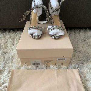 AlexandreBirman Clarita PythonEmbossed Tie Sandals